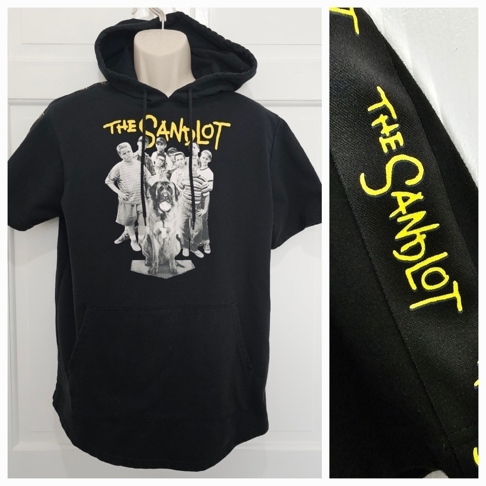 THE SANDLOT Short Sleeve Graphic Hoodie Black Size L